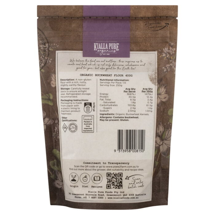 organic buckwheat flour 400g