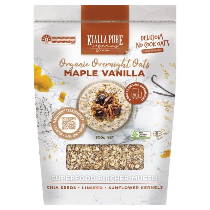 organic overnight oats maple vanilla 300g organic overnight oats maple vanilla 300g