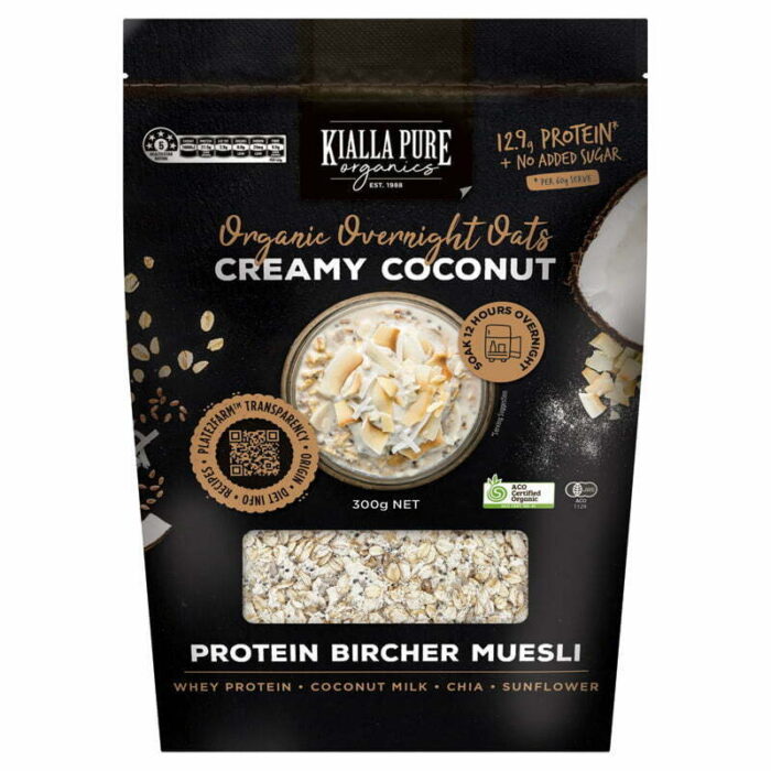 organic protein overnight oats creamy coconut 300g organic protein overnight oats creamy coconut 300g