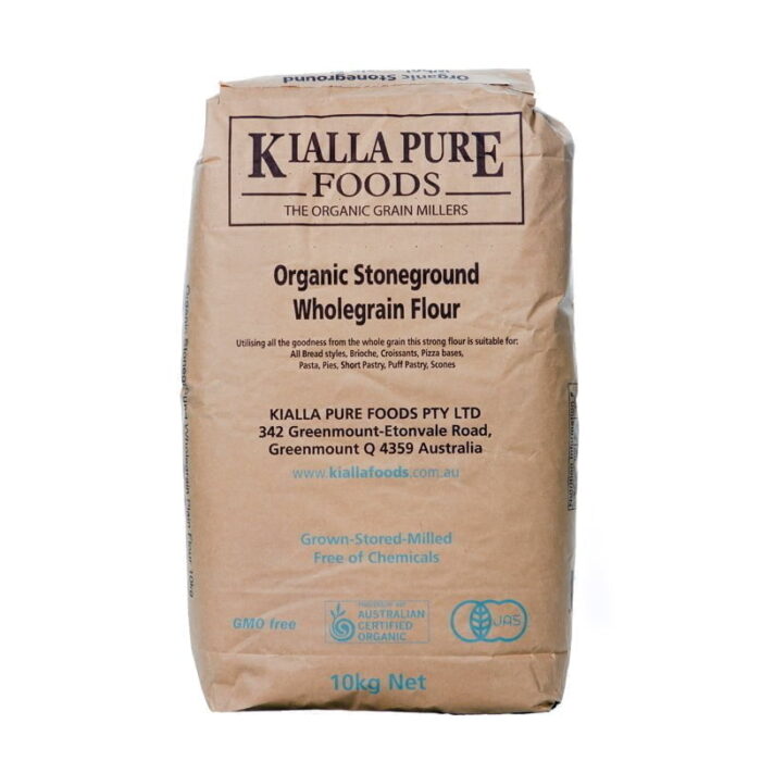 organic stoneground wholegrain plain flour 10kg