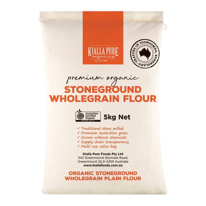 organic stoneground wholegrain plain flour 5kg