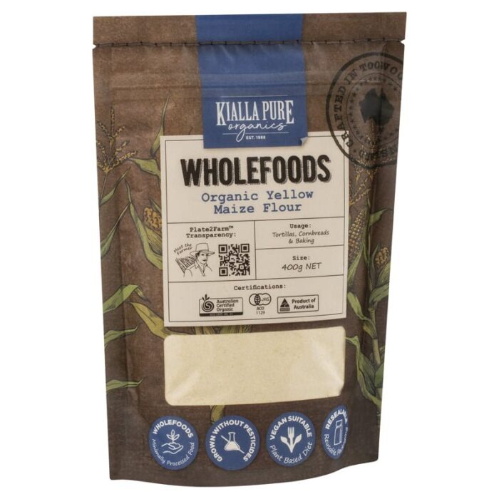 organic yellow maize flour 400g